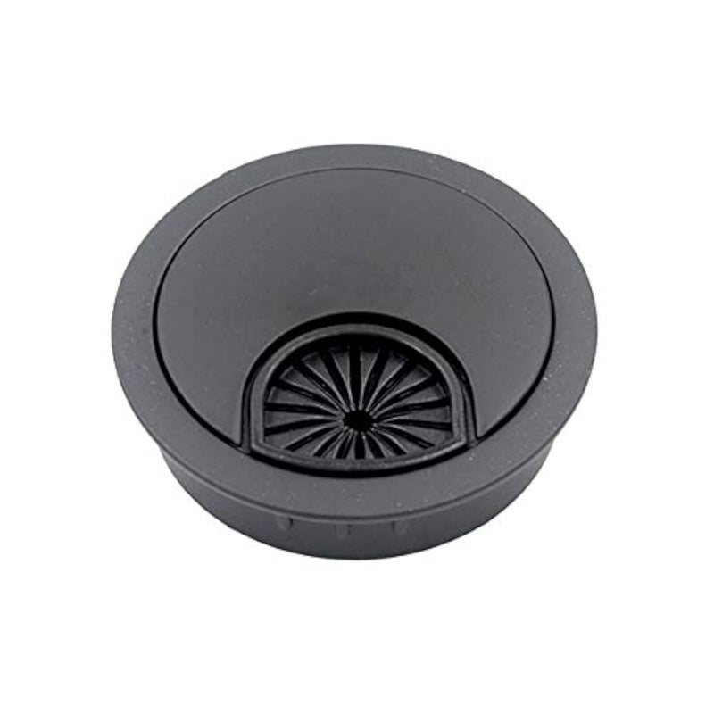 DGOL 5 pcs 1-7/8 inch (48mm) Metal Desk Grommet Cable Cord Wire Hole Cover Outlet Port (MATT Black) - Image 1